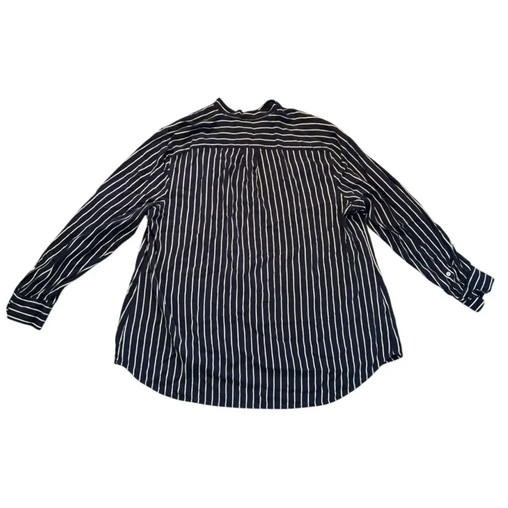 Lauren Ralph Lauren Striped Silk Matching Set Sz 2X / 16W Navy White